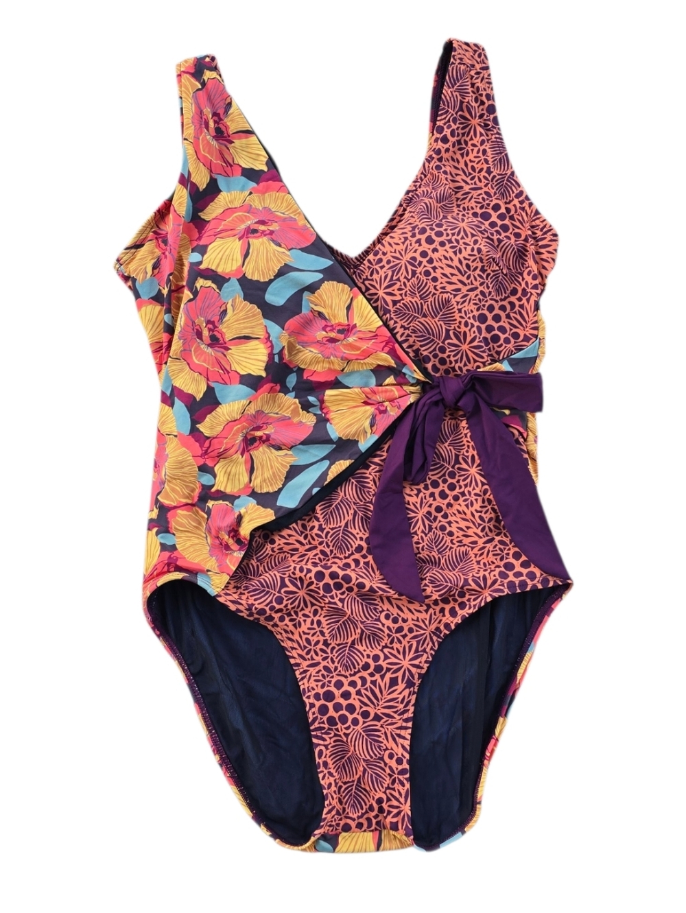 Sundance One Piece Swimsuit Floral Wrap Size Medium